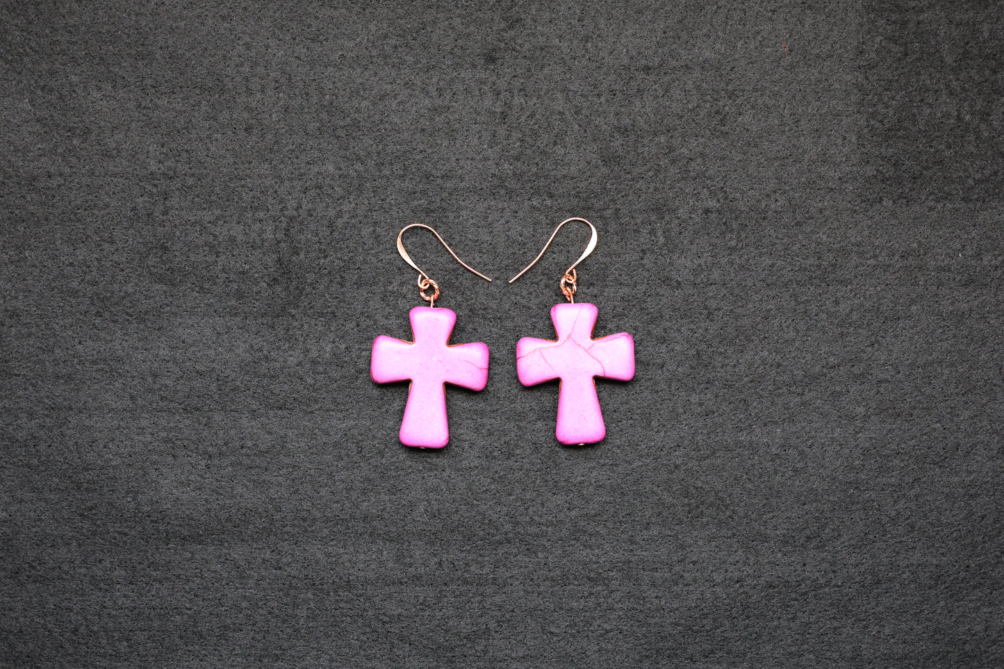 Howlite Cross Earrings