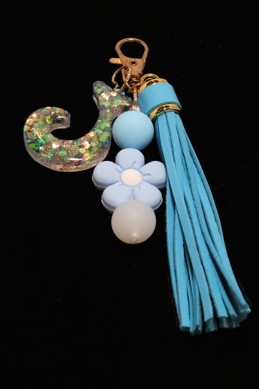 J Initial Keychain
