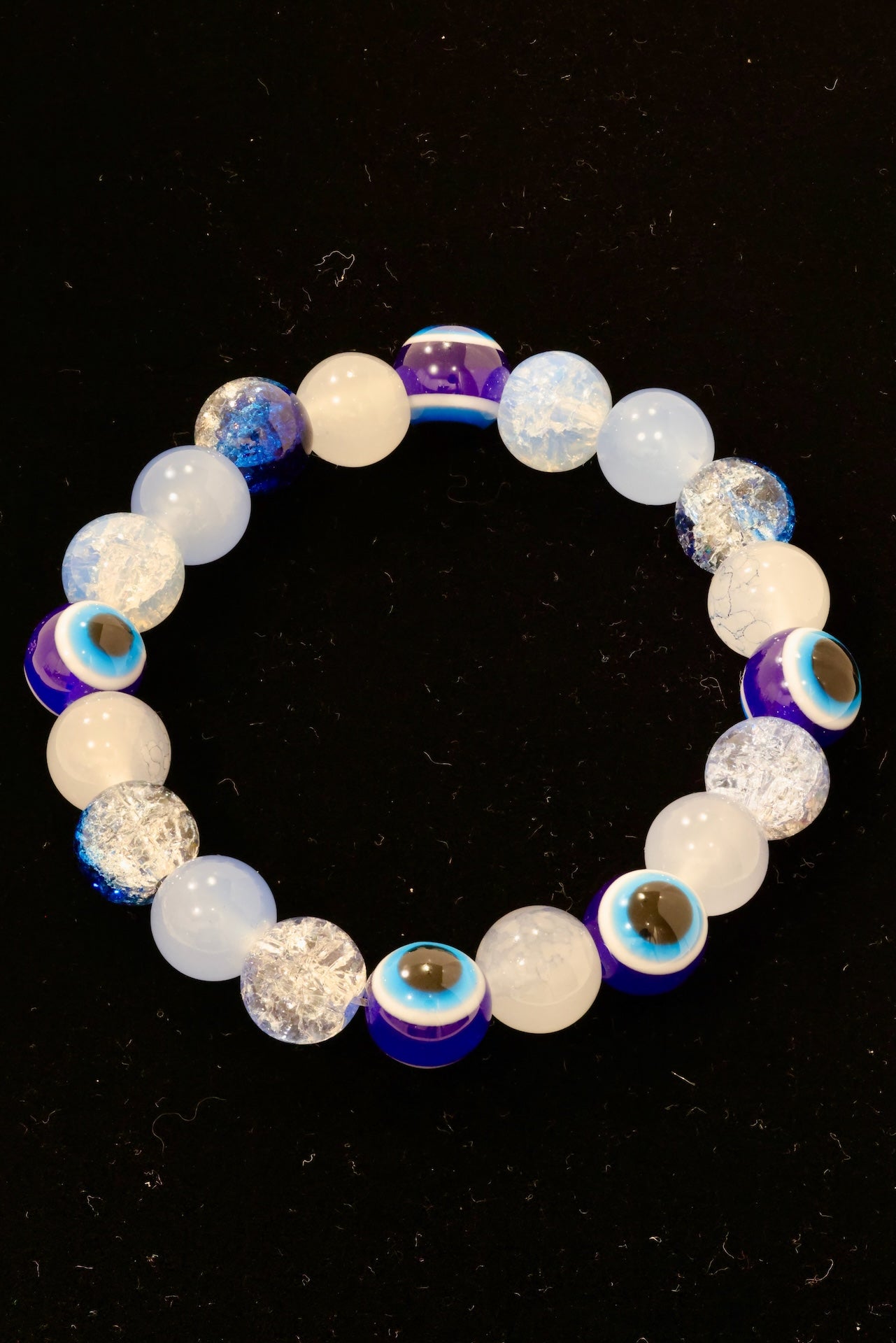 Evil Eye Glass Bead Bracelet