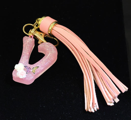 V Initial Keychain