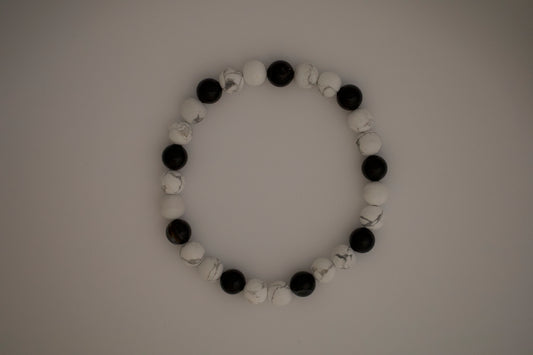 Men's Howlite and Black Onyx Bracelet