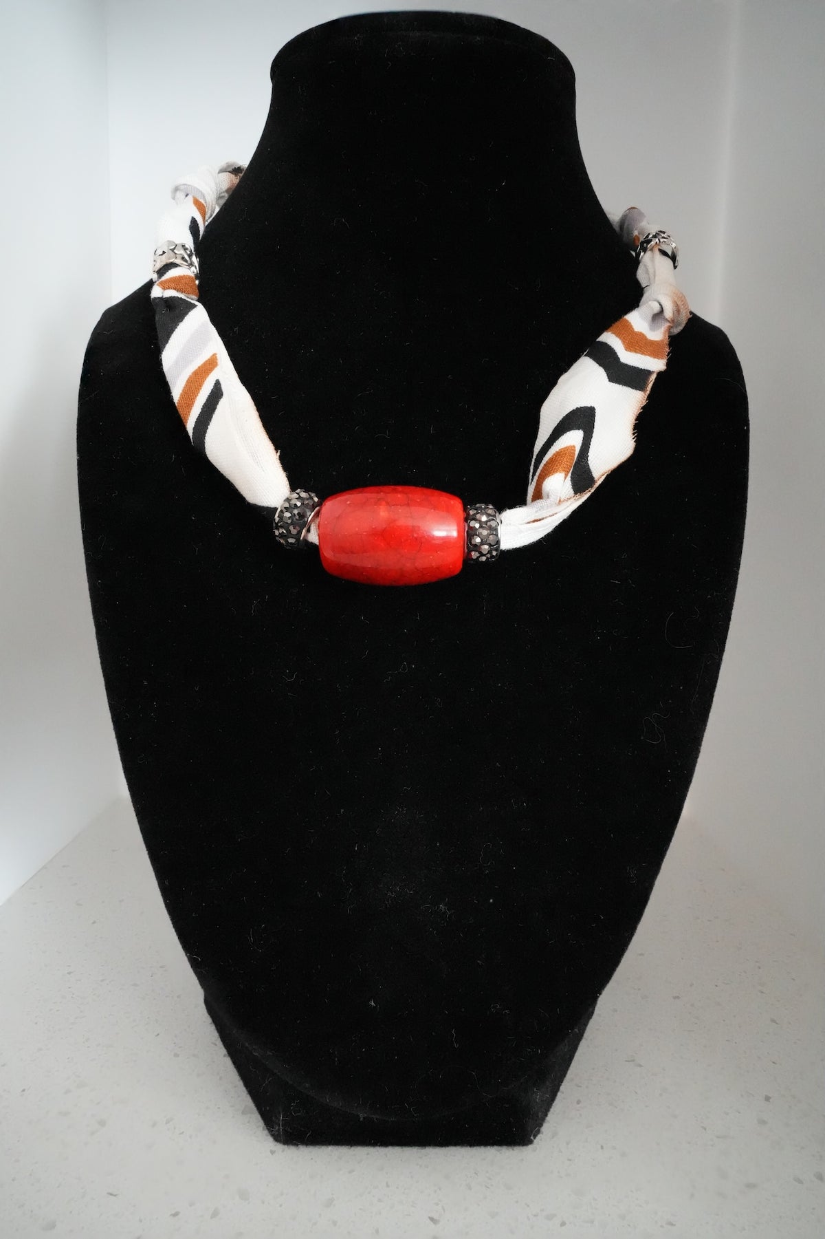 Western Bandana Necklace with Acrylic Pendant